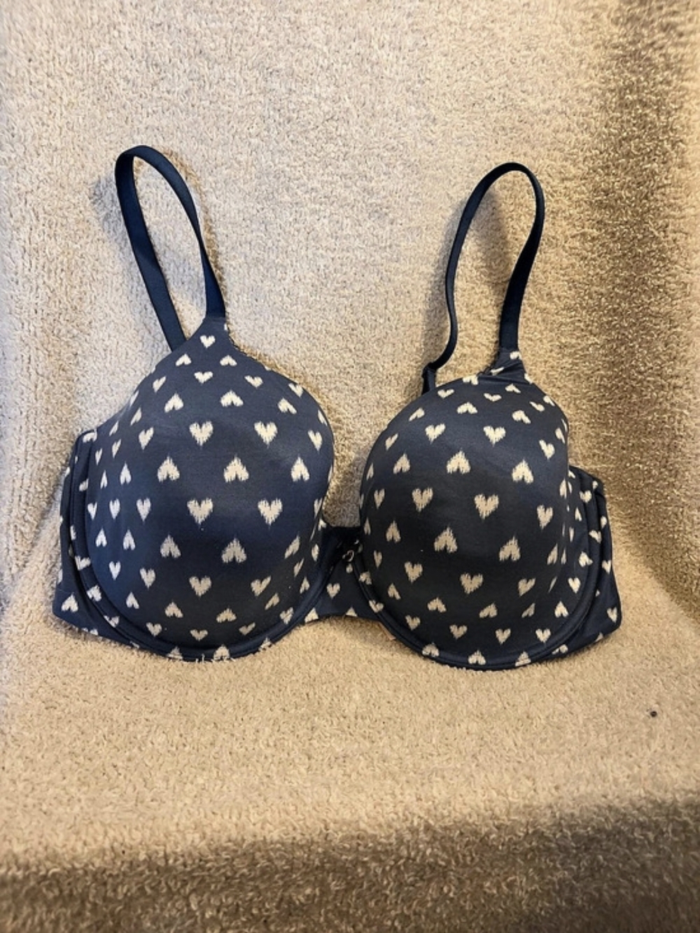 Victoria's Secret Perfect Coverage Bra Blue & Gold 38D/85E